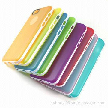 TPU and PC Cases for iPhone 5C with Hole, Various Colors Available